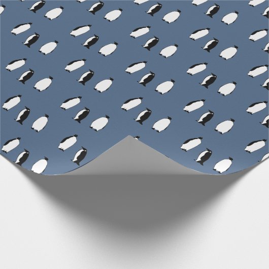 Pinguïn Bird Blue Antarctic Animal Polar Cadeaupapier (Hoek)