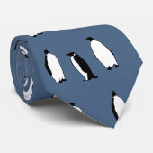 Pinguïn Bird Blue Antarctic Animal Polar Winter Stropdas (Opgerold)