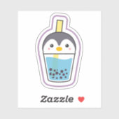 Pinguïn Boba-drank Sticker (Vel)