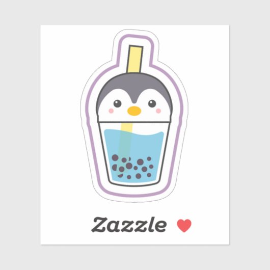 Pinguïn Boba drank Sticker (Vel)