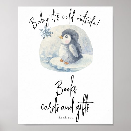 Pinguïn - Boeken kaarten en cadeaus Poster (Voorkant)