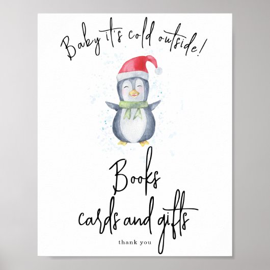 Pinguïn - Boeken kaarten en cadeaus Poster (Voorkant)
