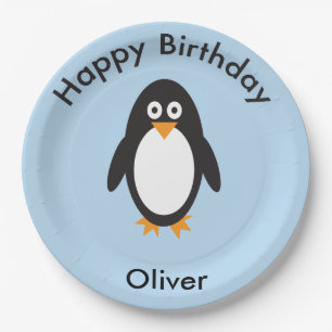 Pinguïn borden verjaardagsfeest papieren bordje