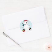 Pinguïn bouwt een sneeuwpop Sticker (Envelop)