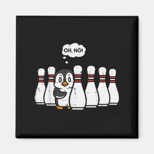 Pinguïn Bowling Ns Oh Nee Grappige Bowler Speler M Magneet