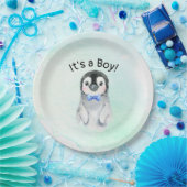 Pinguïn Boy Winter Baby shower Paper Bord (Feest)
