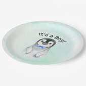 Pinguïn Boy Winter Baby shower Paper Bord (Gekanteld)