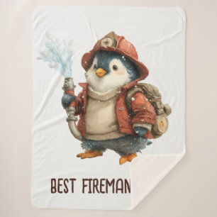 Pinguïn Brandweerman Ping Pong Paddle Winter Sherpa Deken