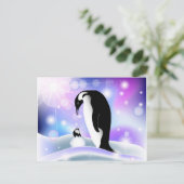 Pinguïn briefkaart en notecard voor wensen (Staand voorkant)