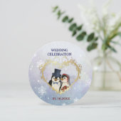 Pinguïn bruid en bruidegom bruiloft - Circle Kaart (Staand voorkant)