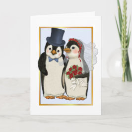 Pinguïn Bruiloft- Geen Tekst Kaart