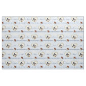 Pinguïn bruiloft harten op blauw stof (Fat Quarter)