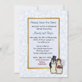 Pinguïn bruiloft - repetitie diner uitnodiging (Voorkant)