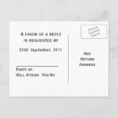 Pinguïn Bruiloft RSVP Briefkaart Invoegen (Achterkant)