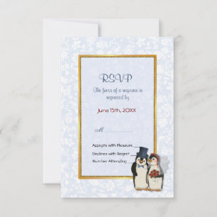 Pinguïn bruiloft - RSVP Kaartje