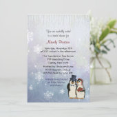 Pinguïn Bruiloft Vrijgezellenfeest Kaart (Staand voorkant)