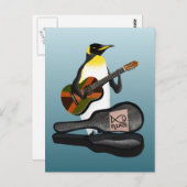 Pinguïn Busking Briefkaart (Voorkant / Achterkant)