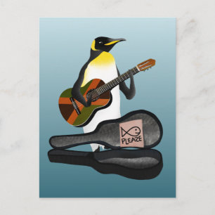 Pinguïn Busking Briefkaart