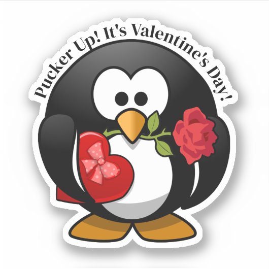 Pinguïn Cadeaus voor Valentijnsdag Sticker (Voorkant)