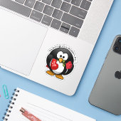 Pinguïn Cadeaus voor Valentijnsdag Sticker (Laptop met iPhone)