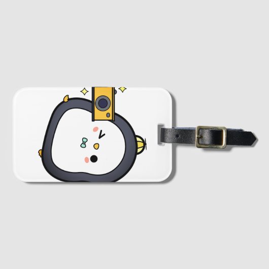 Pinguïn, Camera, Karakter Bagagelabel (Voorkant (horizontaal))
