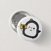 Pinguïn, Camera, Karakter Ronde Button 3,2 Cm (Voorkant /achterkant)