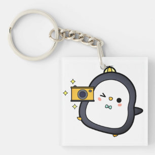 Pinguïn, Camera, Karakter Sleutelhanger
