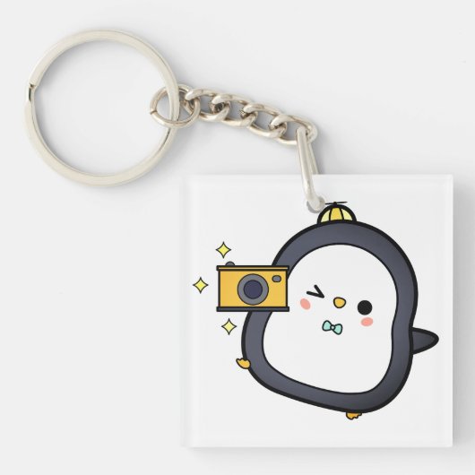 Pinguïn, Camera, Karakter Sleutelhanger (voorkant)