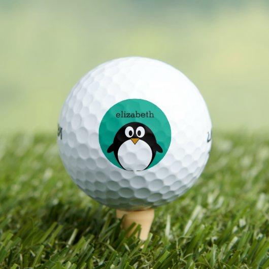 pinguïn cartoon smaragd en zwart golfballen (Insitu Shirt)