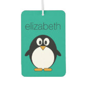 pinguïn cartoon smaragd en zwart luchtverfrisser (Voorkant)