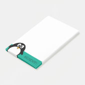 pinguïn cartoon smaragd en zwart post-it® notes (Schuin)
