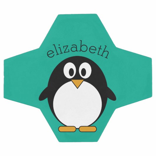 pinguïn cartoon smaragd en zwart voetbal (Enkel)