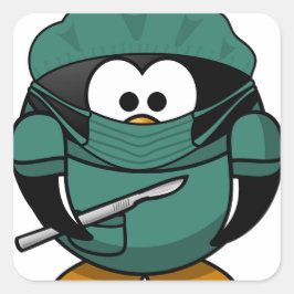 Pinguïn Chirurg Vierkante Sticker