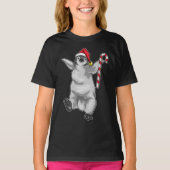 Pinguïn Christmas Candy Cane T-shirt (Voorkant)
