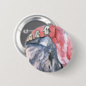 pinguïn cliff-duif ronde button 5,7 cm (Voorkant /achterkant)