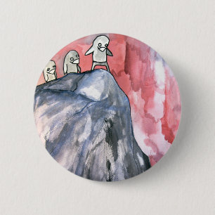 pinguïn cliff-duif ronde button 5,7 cm