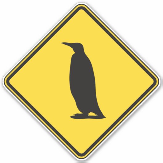 Pinguïn Crossing Sticker (Voorkant)