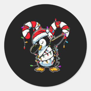 Pinguïn Dab Kerst Kerststok Winter Peuter Fun Ronde Sticker