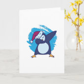 Pinguïn dabben kaart (Gele Bloem)