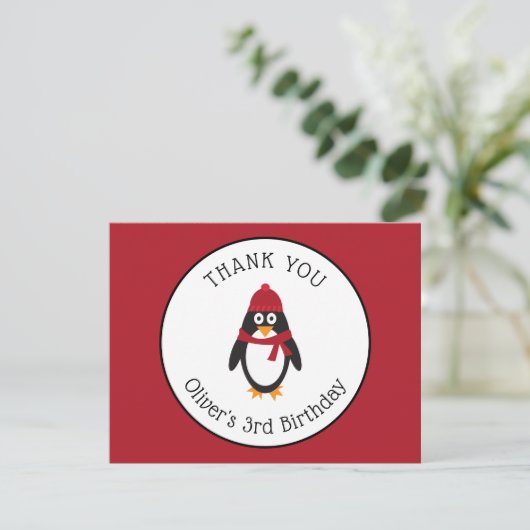 Pinguïn Dank Je Kaart (Staand voorkant)