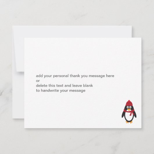 Pinguïn Dank Je Kaart (Achterkant)