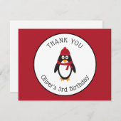 Pinguïn Dank Je Kaart (Voorkant / Achterkant)