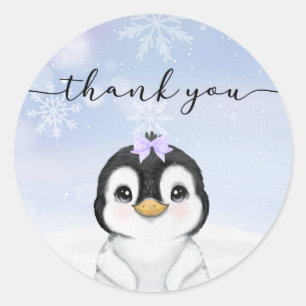 Pinguïn Dank u Favor Ronde Sticker
