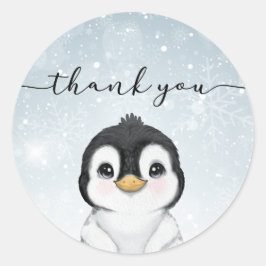 Pinguïn Dank u Favor Ronde Sticker