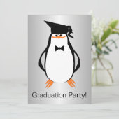 Pinguïn Design Graduation Party Kaart (Staand voorkant)
