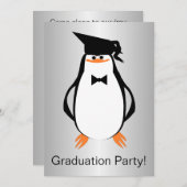 Pinguïn Design Graduation Party Kaart (Voorkant / Achterkant)