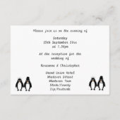 Pinguïn Design Huwelijksreceptie Informatiekaartje (Achterkant)
