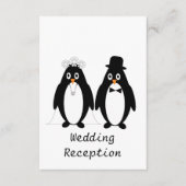 Pinguïn Design Huwelijksreceptie Informatiekaartje (Voorkant)