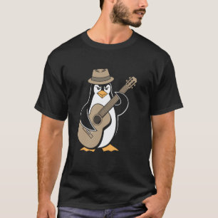 Pinguïn die gitaar speelt gitarist t-shirt