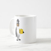 pinguïn die koffie drinkt koffiemok (Voorkant links)